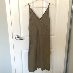 Made Midi-length green plunging v-neck dress